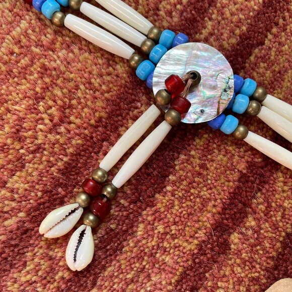 Authentic handcrafted bone hairpipe Native American Indian choker regalia NWOT - Picture 3 of 10